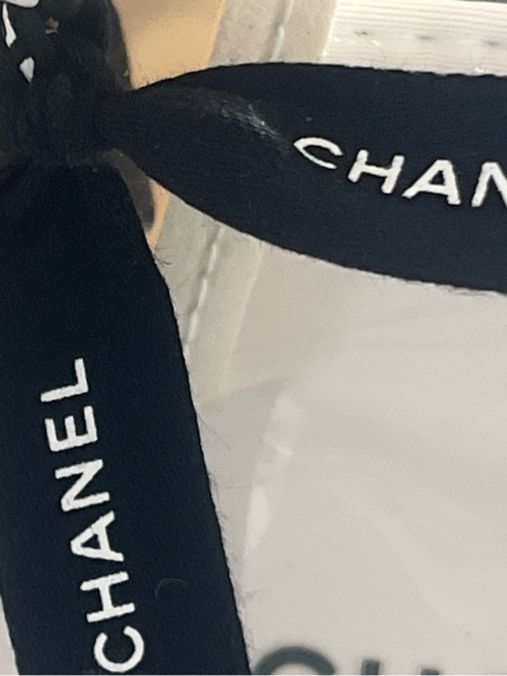 Custom Upcycled Chanel Beauté Clear Bag - Authentic Charms, Ribbon & Makeup Bag - Picture 15 of 16